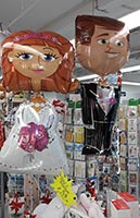 Braut und Bräutigam als Luftballonfiguren